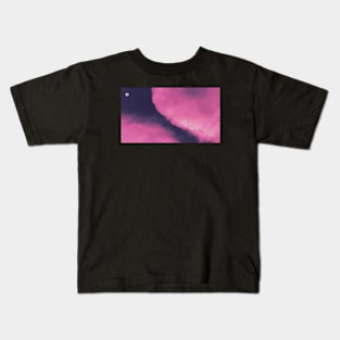 Pink Clouds in Nighttime - Crescent Moon Kids T-Shirt